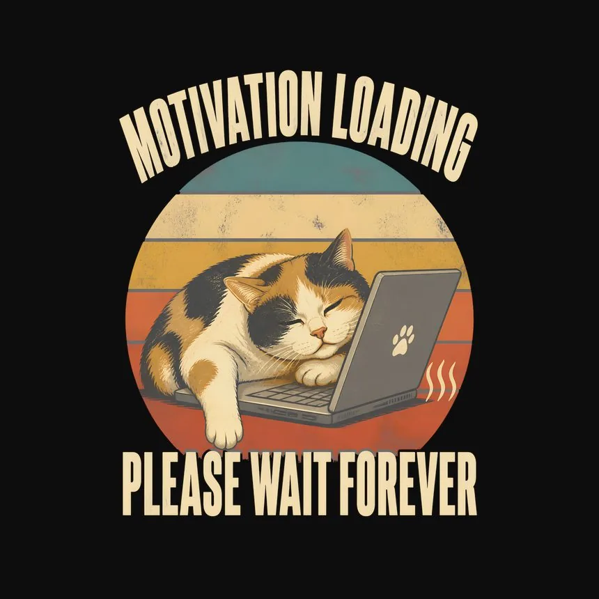 Motivation Loading Please Wait Forever Cat — funny cat sweatshirt