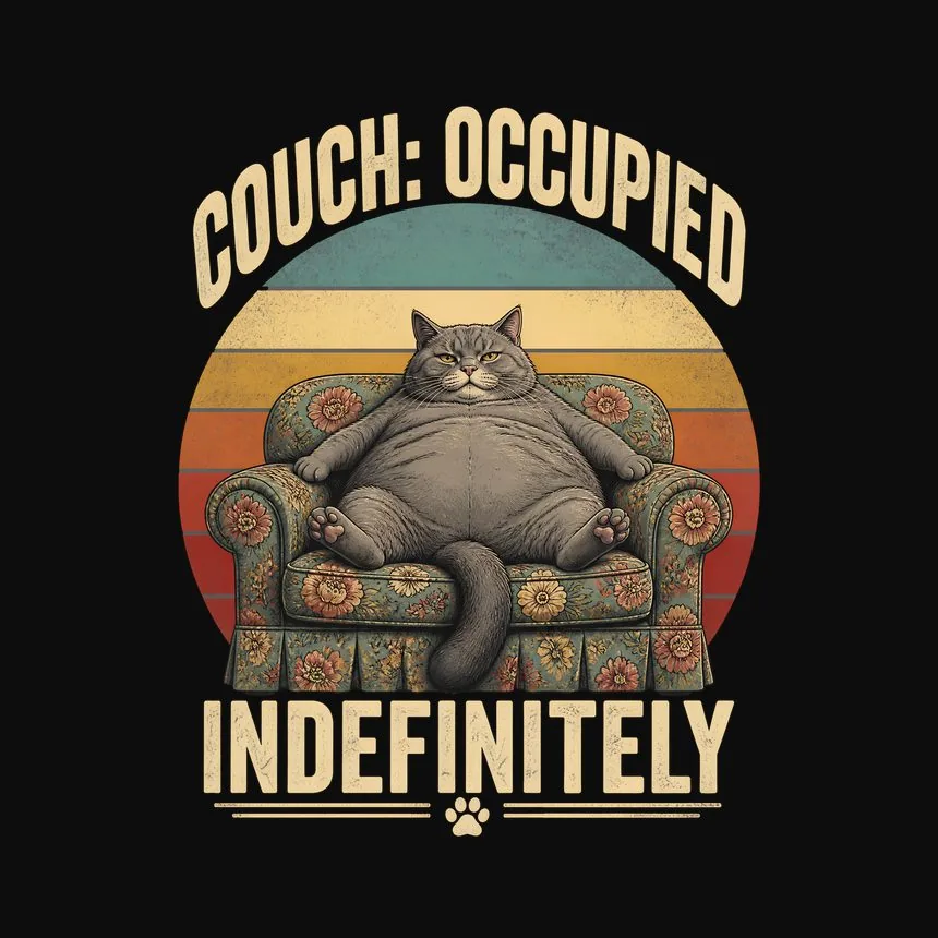 Couch Occupied Indefinitely Cat — funny cat sweatshirt