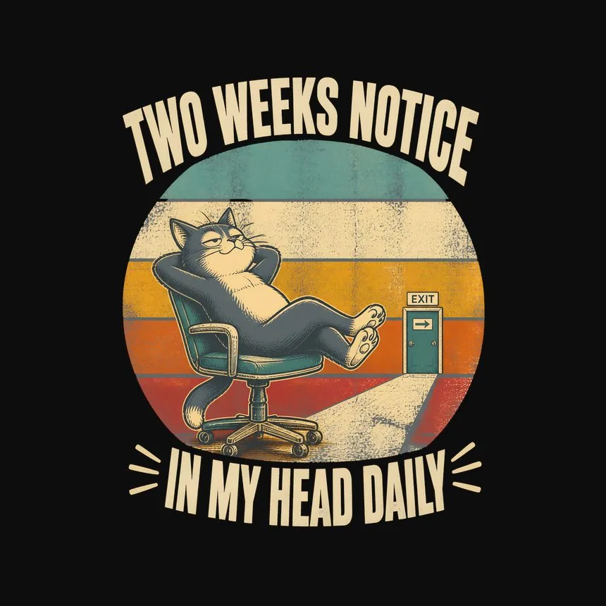 Two Weeks Notice In My Head Cat — funny cat sweatshirt