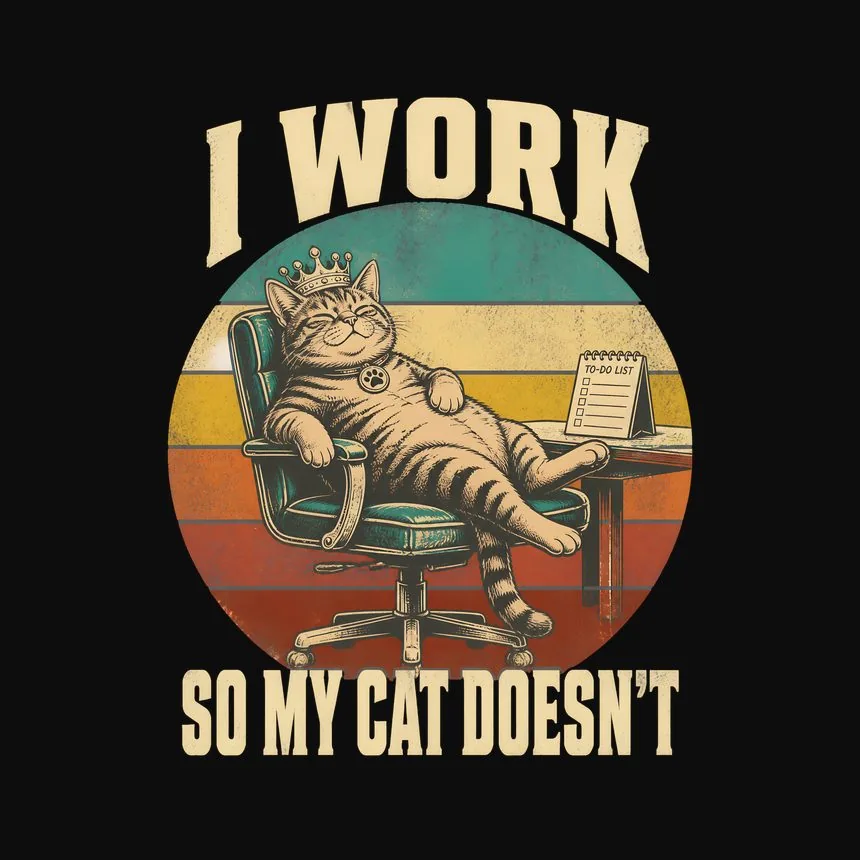 I Work So My Cat Doesn't Cat — funny cat sweatshirt