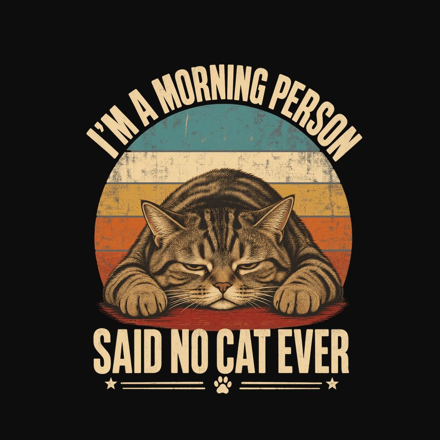 Morning Person Said No Cat Ever Retro Cat — funny cat tank top