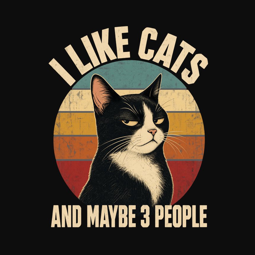 I Like Cats And Maybe 3 People Retro Cat — funny cat tank top