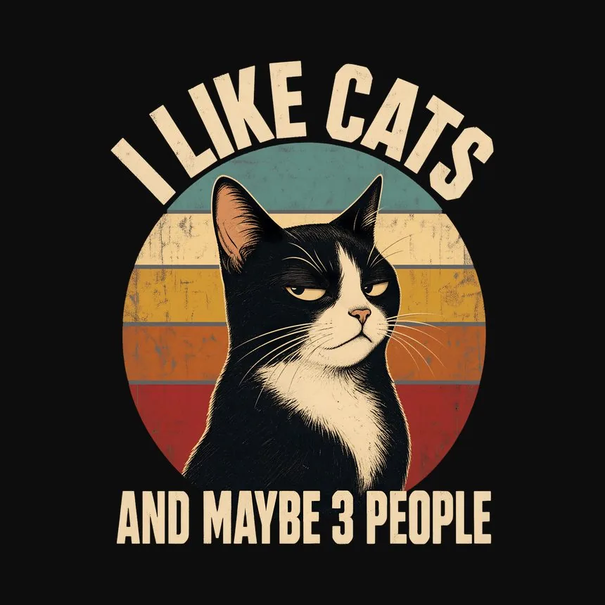I Like Cats And Maybe 3 People Retro Cat — funny cat tank top