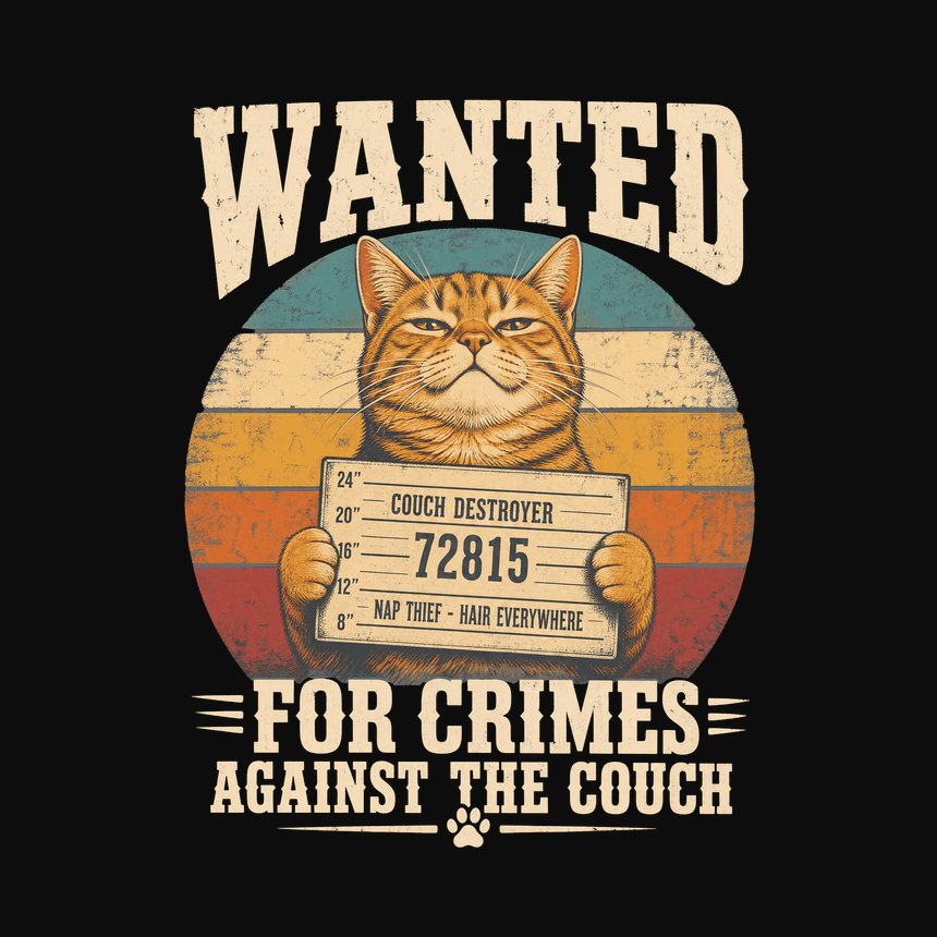 Wanted For Crimes Against The Couch Cat — funny cat tank top