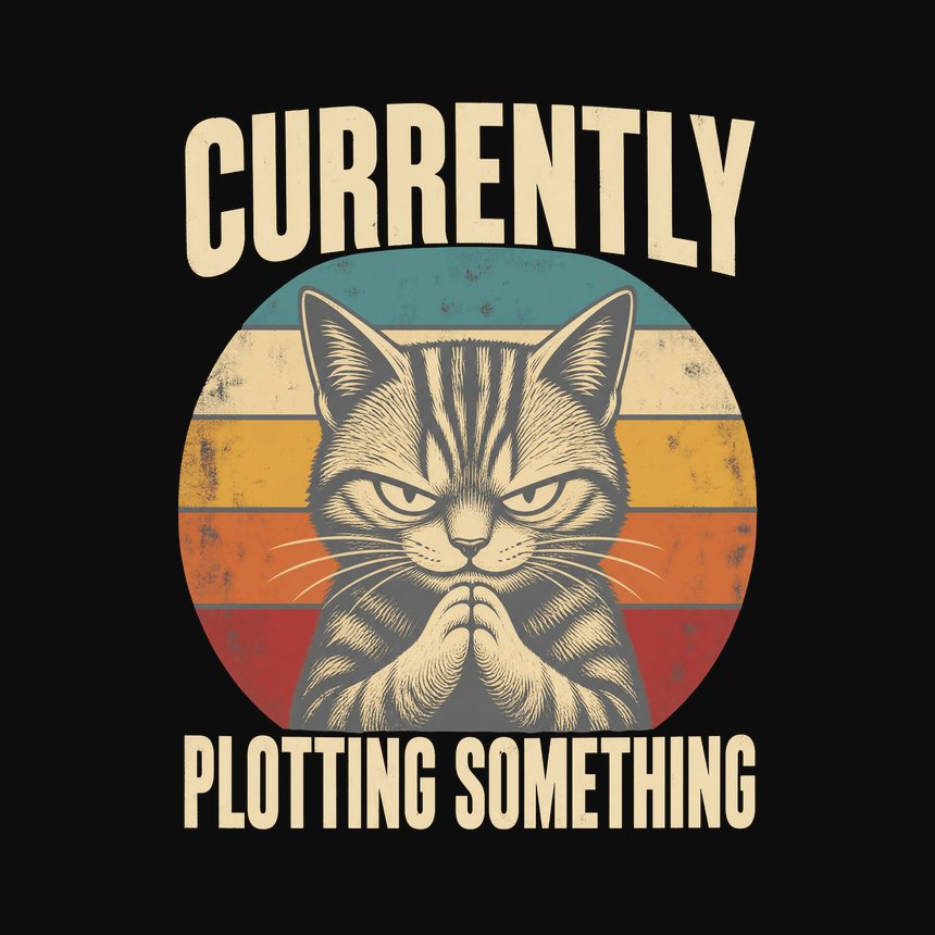 Currently Plotting Something Sneaky Cat Retro — funny cat tank top