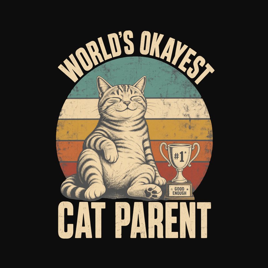 Worlds Okayest Cat Parent Retro Cat Design — funny cat tank top