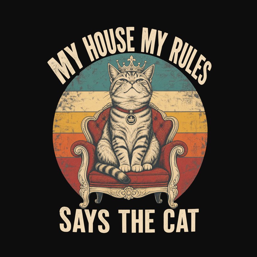 My House My Rules Says The Cat Retro Design — funny cat tank top