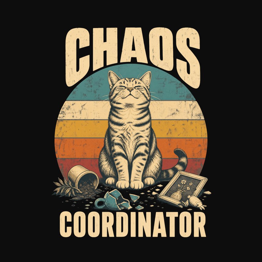Chaos Coordinator Mischief Cat Retro Design — funny cat tank top