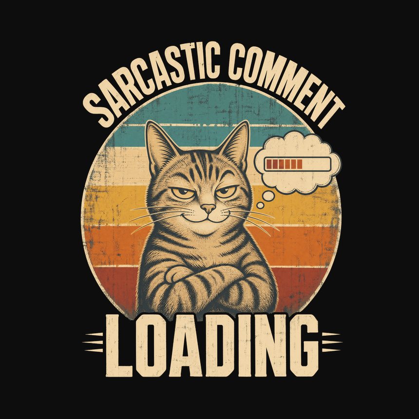 Sarcastic Comment Loading Sassy Cat Retro — funny cat tank top