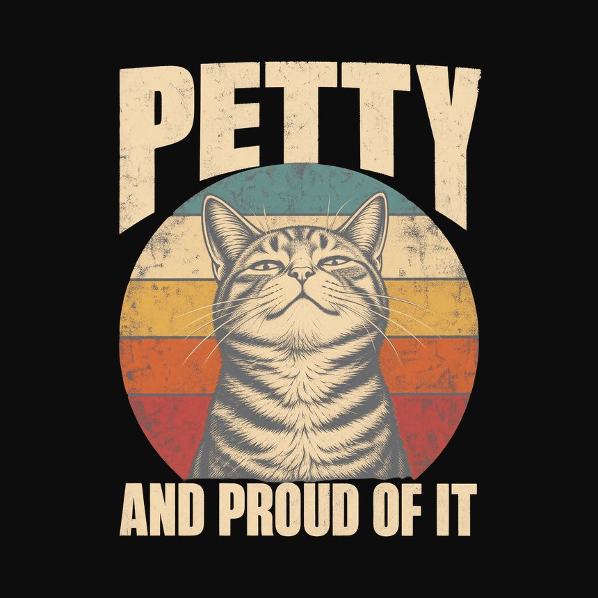 Petty And Proud Of It Sassy Cat Retro — funny cat tank top