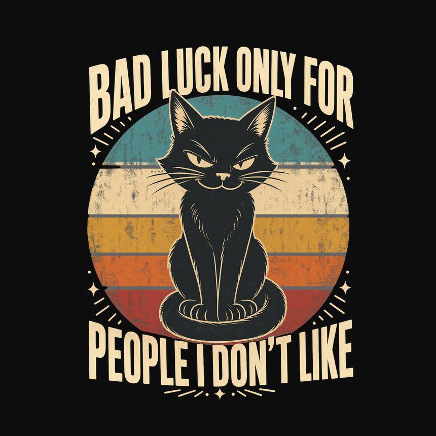Bad Luck For People I Dislike Black Cat Retro — funny cat tank top