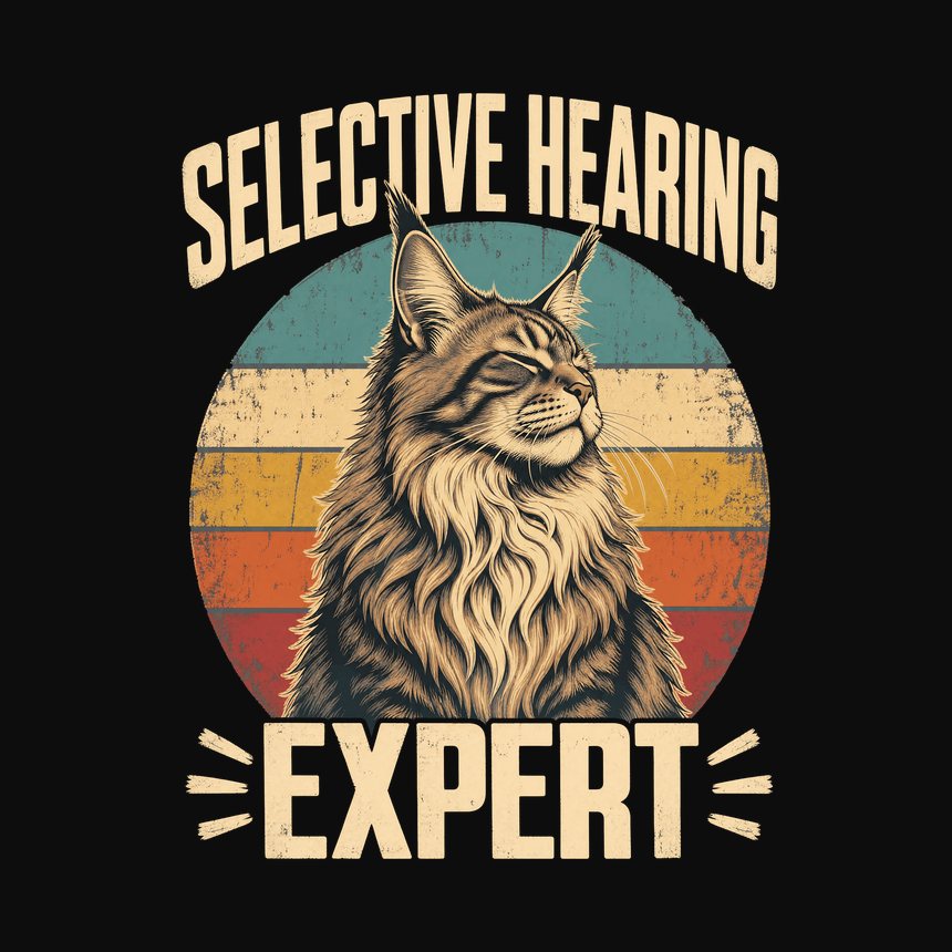 Selective Hearing Expert Maine Coon Retro — funny cat tank top