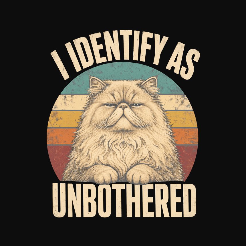 I Identify As Unbothered Persian Cat Retro — funny cat tank top