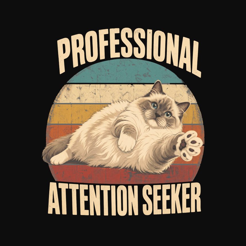 Professional Attention Seeker Cat Retro — funny cat tank top