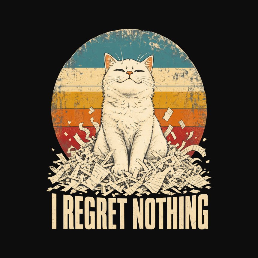 I Regret Nothing Mischievous Cat Retro — funny cat tank top