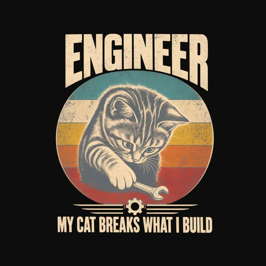 Engineer My Cat Breaks What I Build Cat Design — funny cat tank top