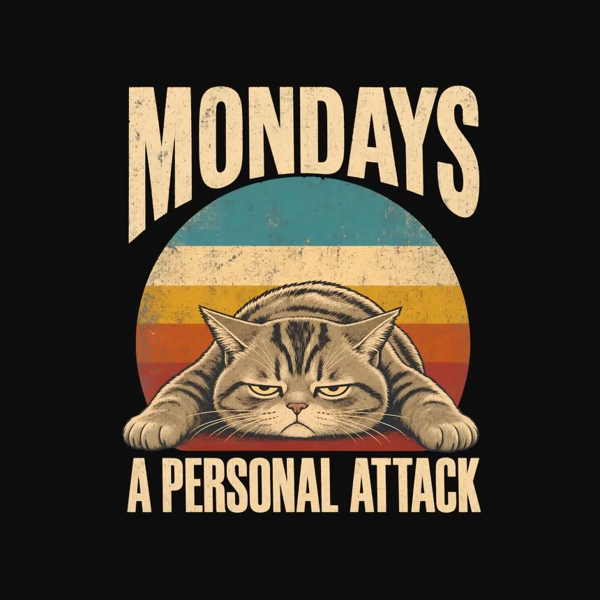 Mondays A Personal Attack Retro Cat Design — funny cat tank top