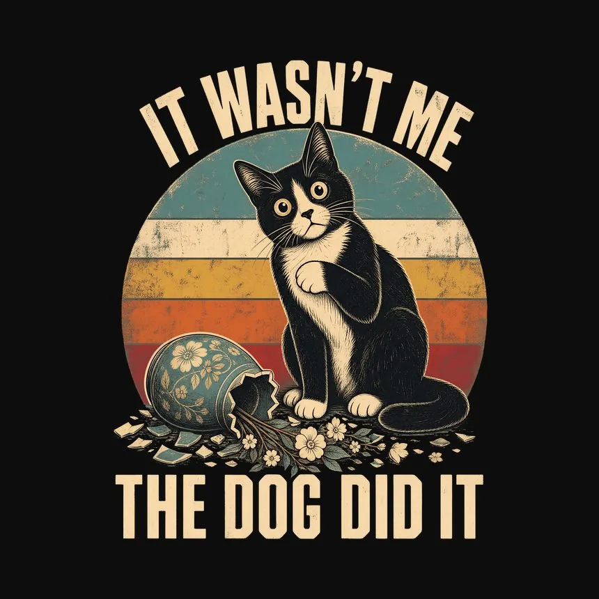 It Wasn't Me The Dog Did It Sarcastic Cat — funny cat tee