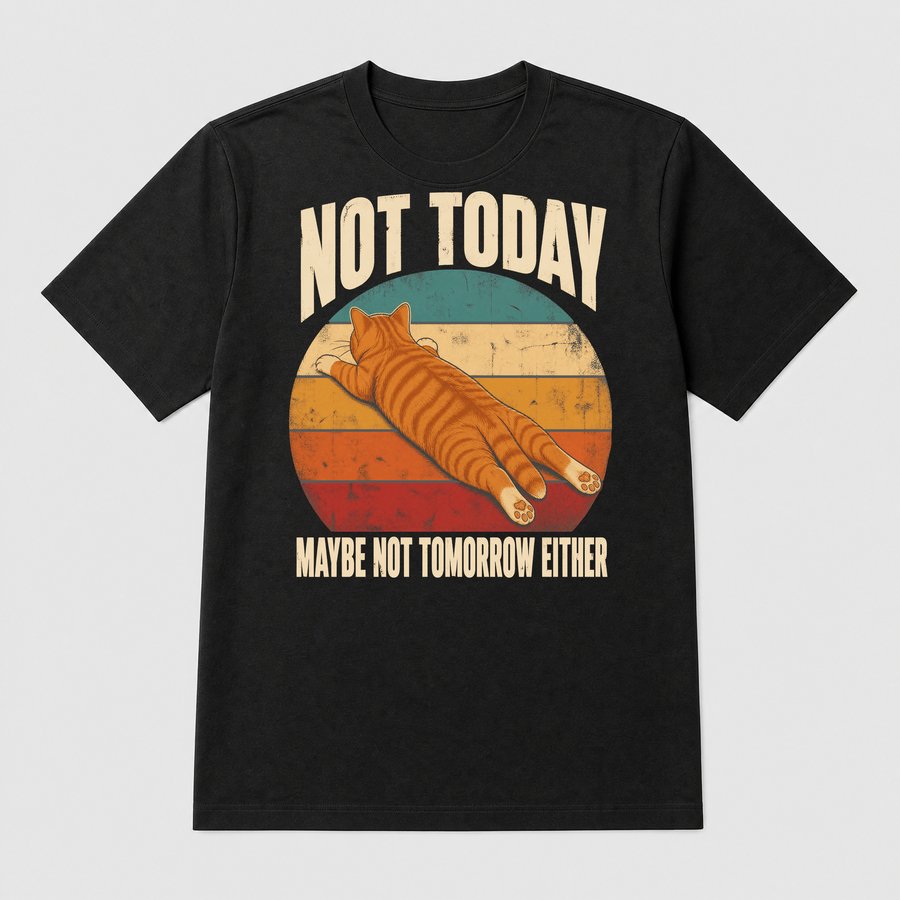 Not Today Maybe Not Tomorrow Lazy Cat — funny cat tee