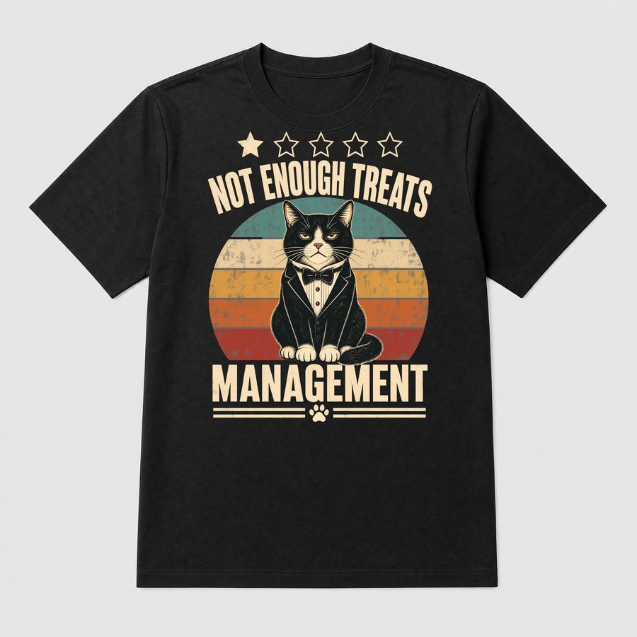1 Star Not Enough Treats Sassy Cat Boss — funny cat tee