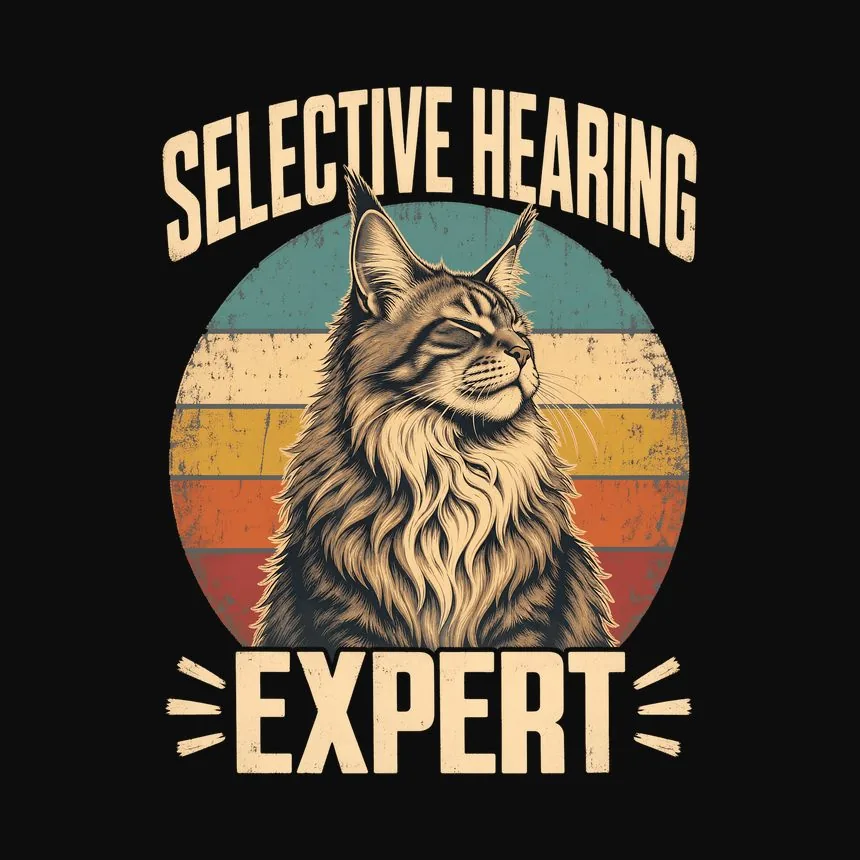 Selective Hearing Expert Maine Coon Retro — funny cat tee