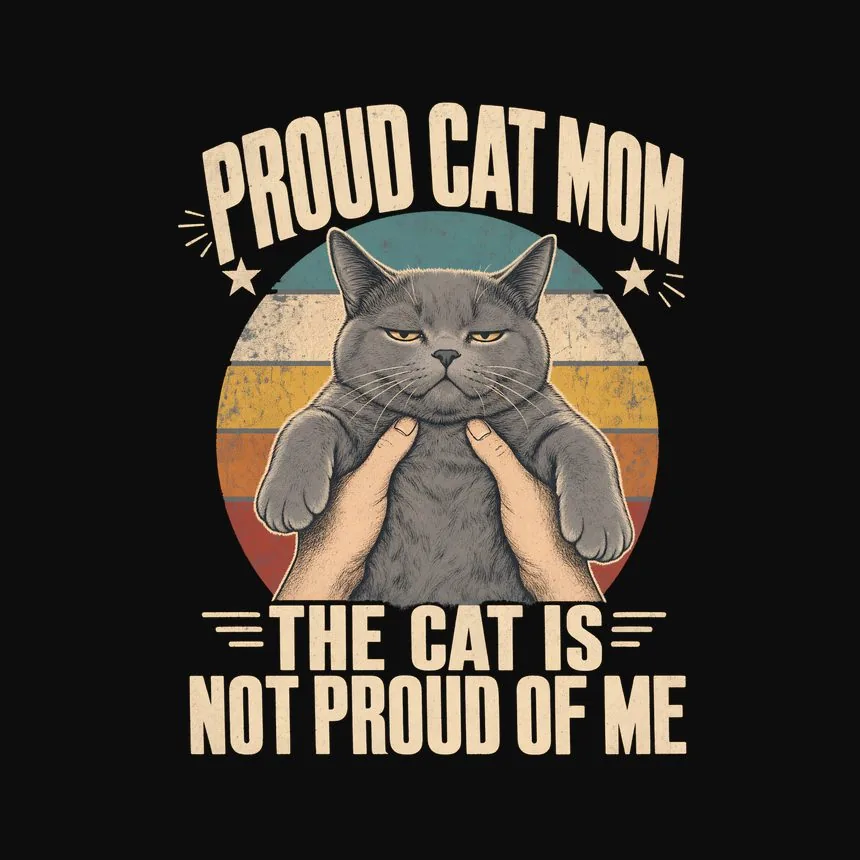 Proud Cat Mom The Cat Is Not Proud Of Me — funny cat tee