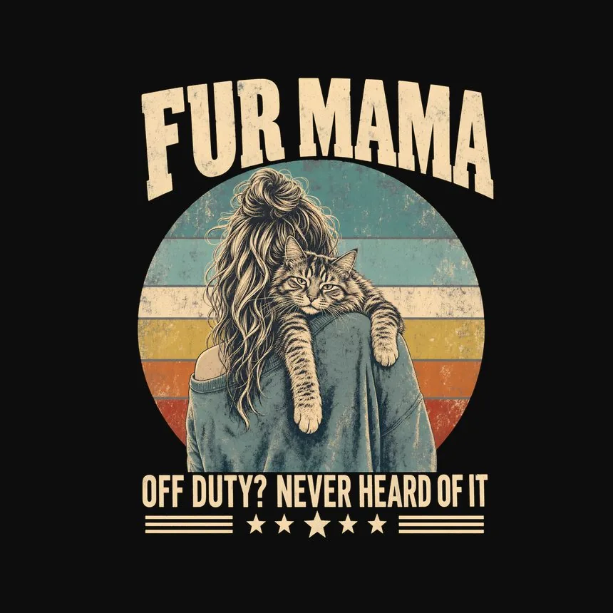 Fur Mama Off Duty Never Heard Of It Cat Design — funny cat tee