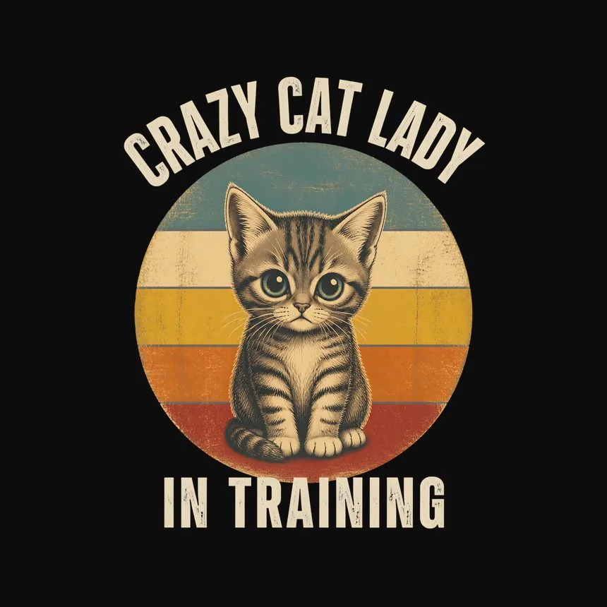 Crazy Cat Lady In Training Retro Cat Design — funny cat tee