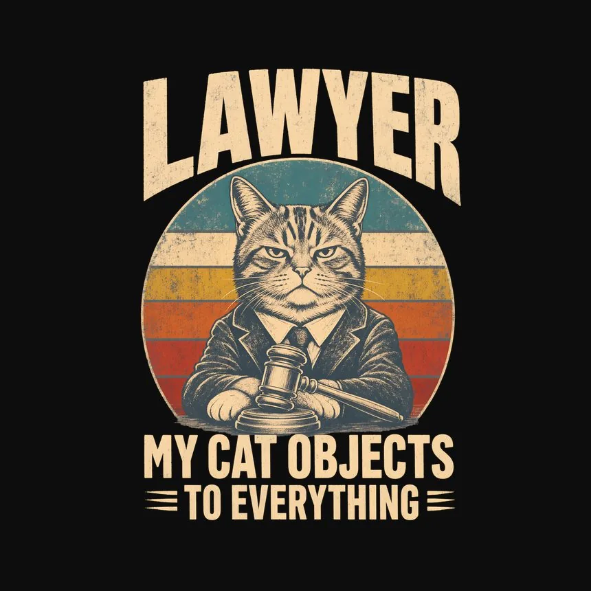 Lawyer My Cat Objects To Everything Cat Design — funny cat tee