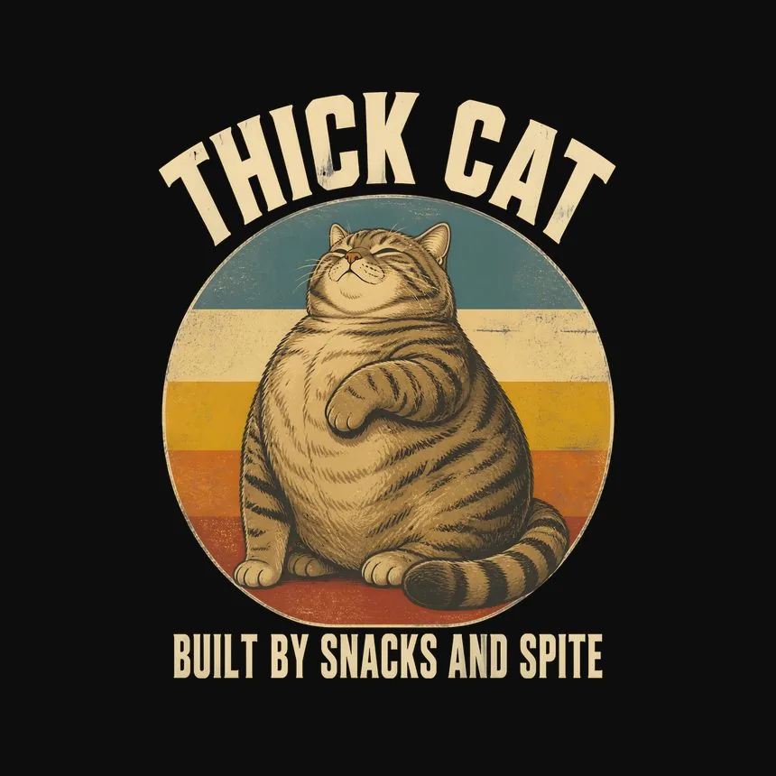 Thick Cat Built By Snacks And Spite Cat Design — funny cat tee