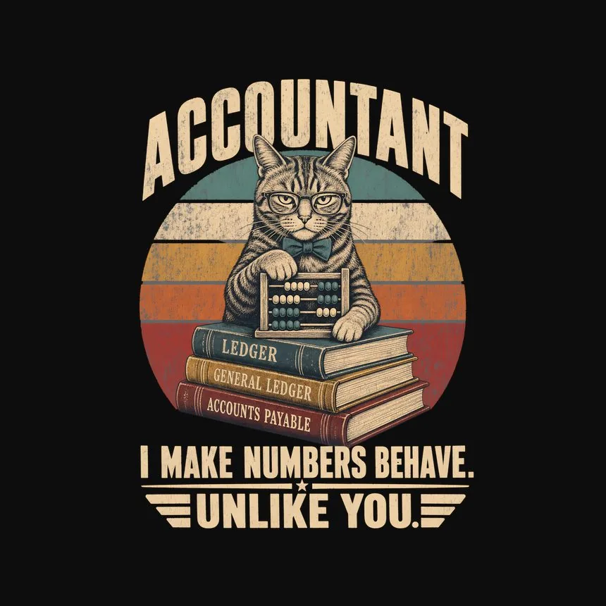 Accountant I Make Numbers Behave. Unlike You — funny cat tee