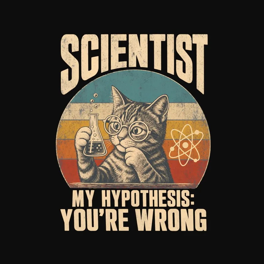 Scientist My Hypothesis You'Re Wrong Cat Design — funny cat tee