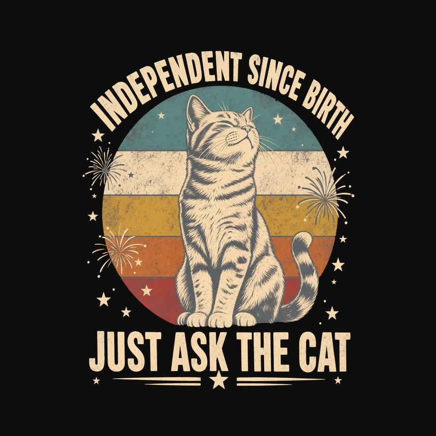 Independent Since Birth Just Ask The Cat — funny cat tee