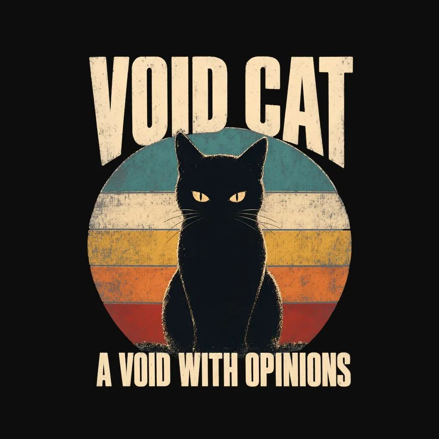 Void Cat A Void With Opinions Retro Cat Design — funny cat tee