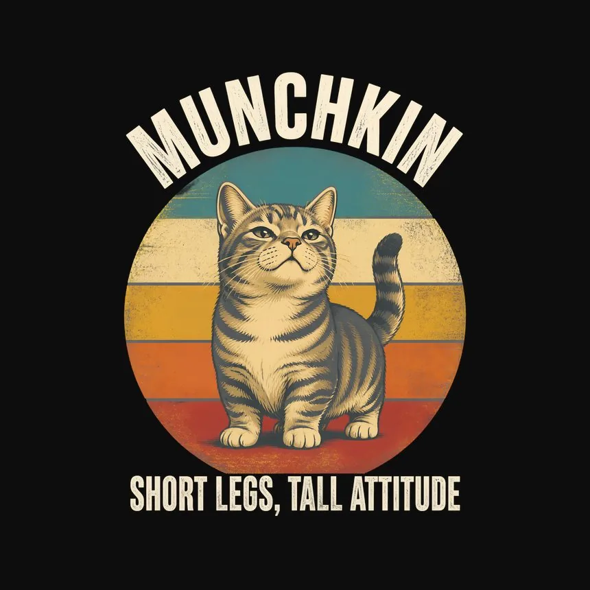 Munchkin Short Legs, Tall Attitude Cat Design — funny cat tee