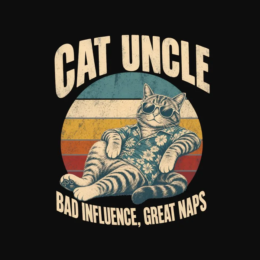 Cat Uncle Bad Influence, Great Naps Cat Design — funny cat tee