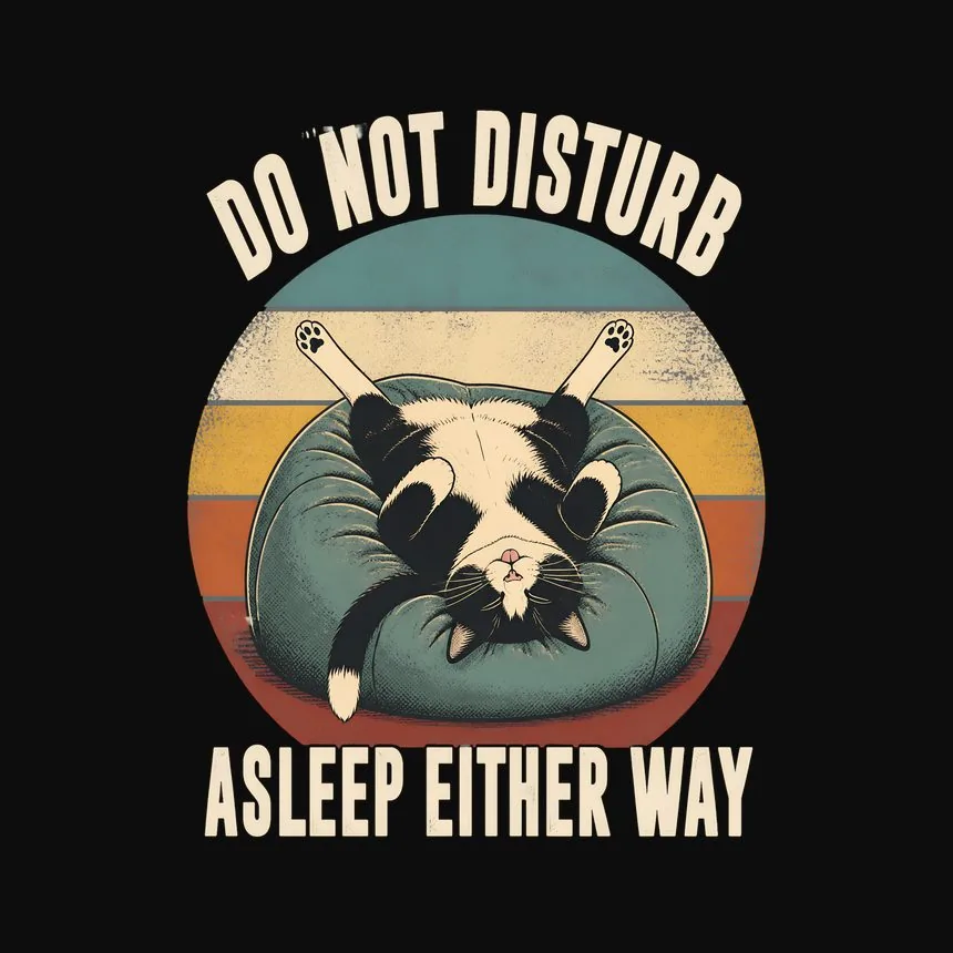 Do Not Disturb Asleep Either Way Cat — funny cat tee