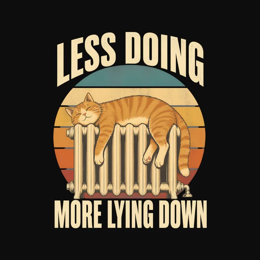 Less Doing More Lying Down Cat — funny cat tee