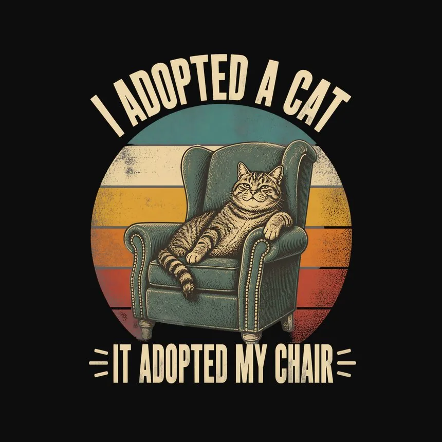 I Adopted A Cat It Adopted My Chair — funny cat tee