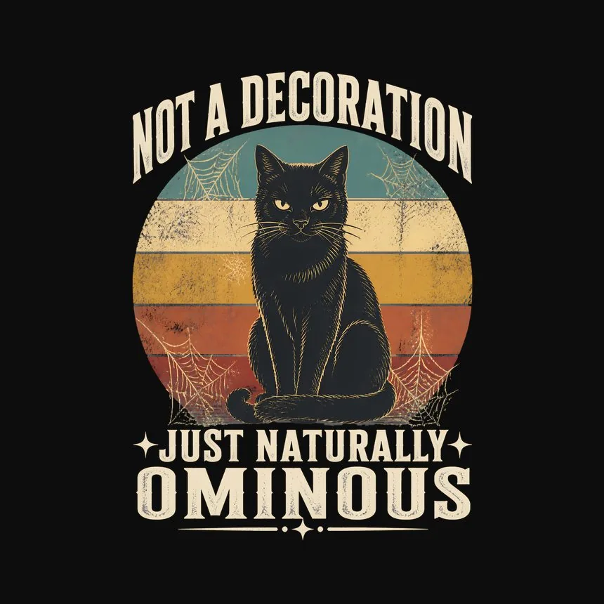 Not A Decoration Naturally Ominous Black Cat — funny cat tee