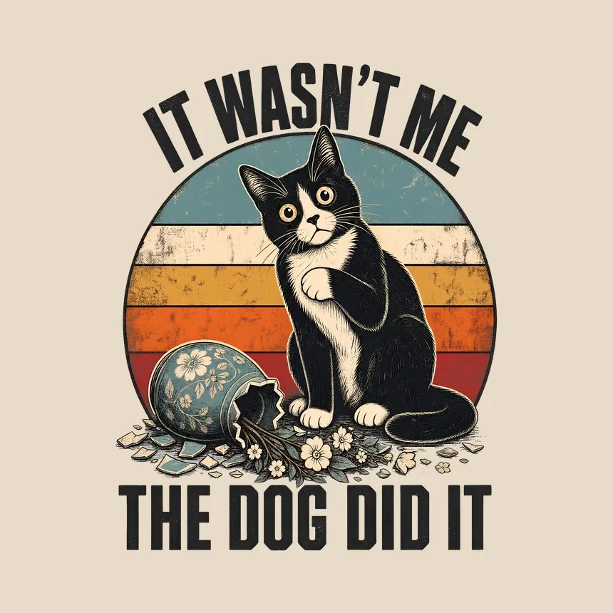 It Wasn't Me The Dog Did It Sarcastic Cat — funny cat tote bag