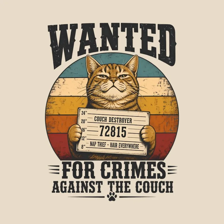 Wanted For Crimes Against The Couch Cat — funny cat tote bag