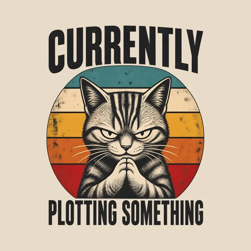 Currently Plotting Something Sneaky Cat Retro — funny cat tote bag