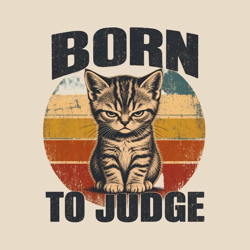 Born To Judge Sassy Kitten Retro Design — funny cat tote bag