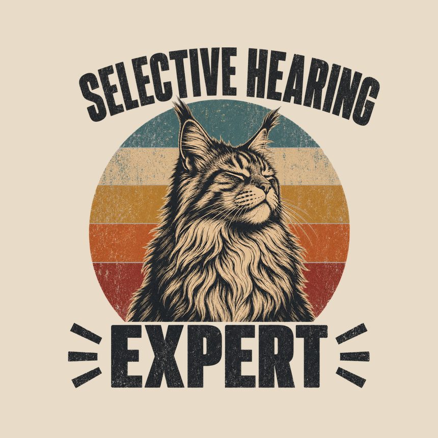 Selective Hearing Expert Maine Coon Retro — funny cat tote bag