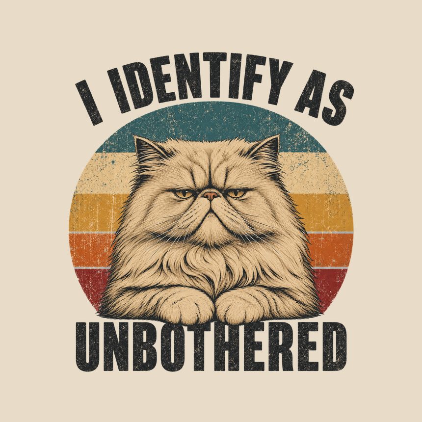 I Identify As Unbothered Persian Cat Retro — funny cat tote bag