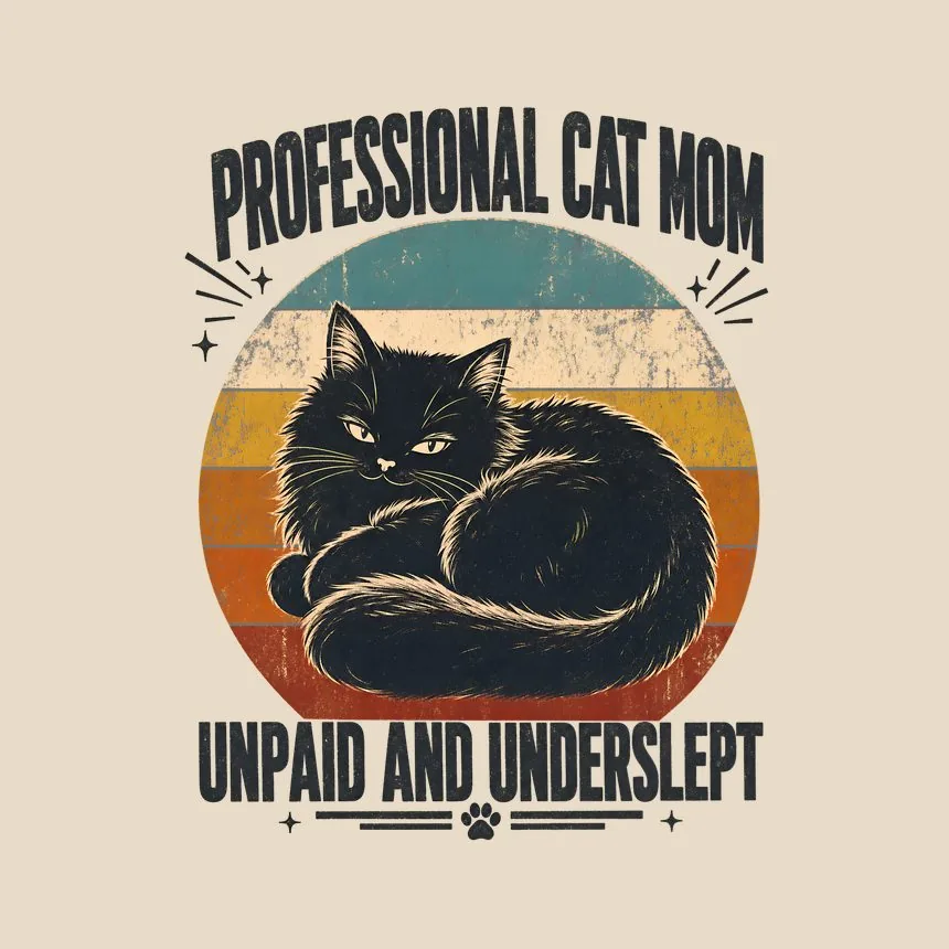 Professional Cat Mom Unpaid And Underslept — funny cat tote bag