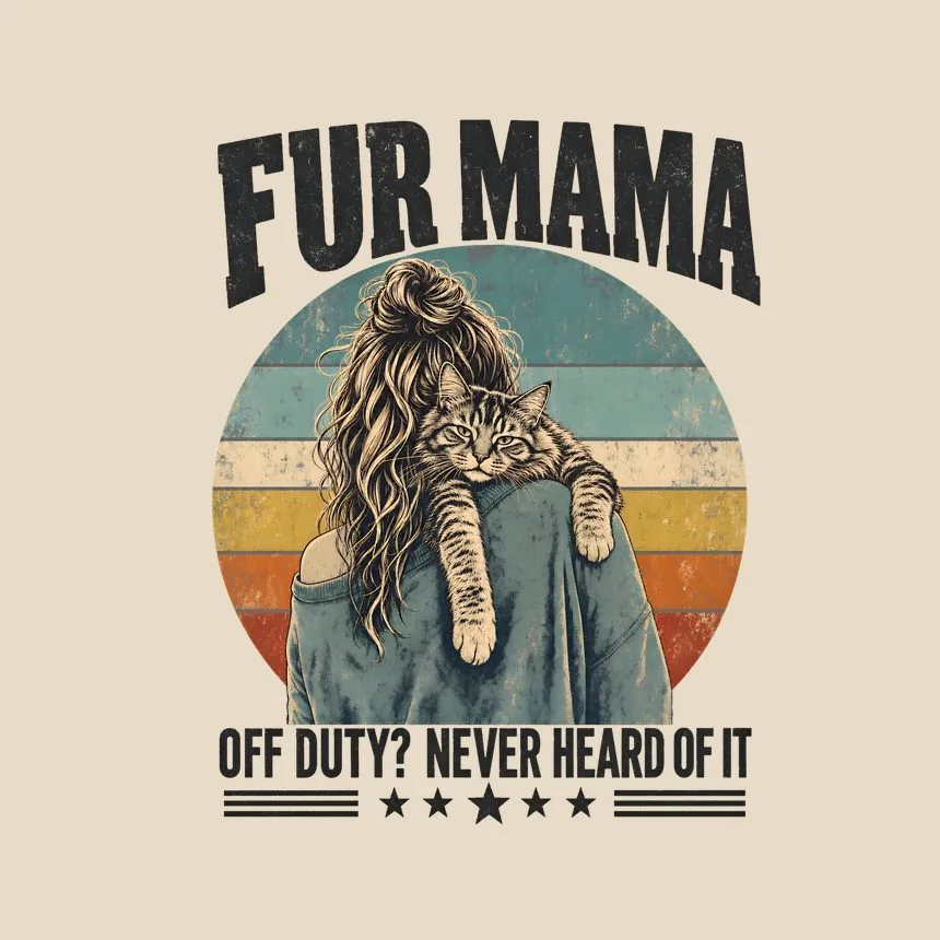 Fur Mama Off Duty Never Heard Of It Cat Design — funny cat tote bag