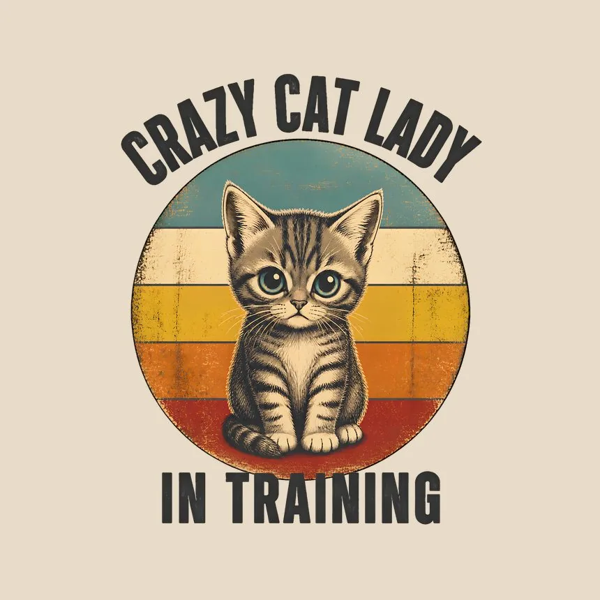 Crazy Cat Lady In Training Retro Cat Design — funny cat tote bag