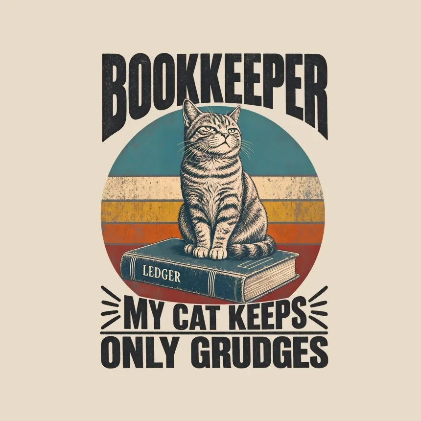Bookkeeper My Cat Keeps Only Grudges Cat Design — funny cat tote bag